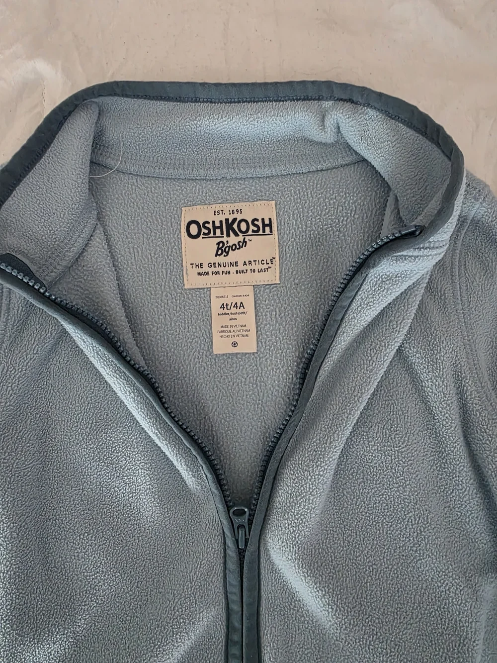 OshKosh B'gosh Light Blue Full-Zip Teddy Jacket